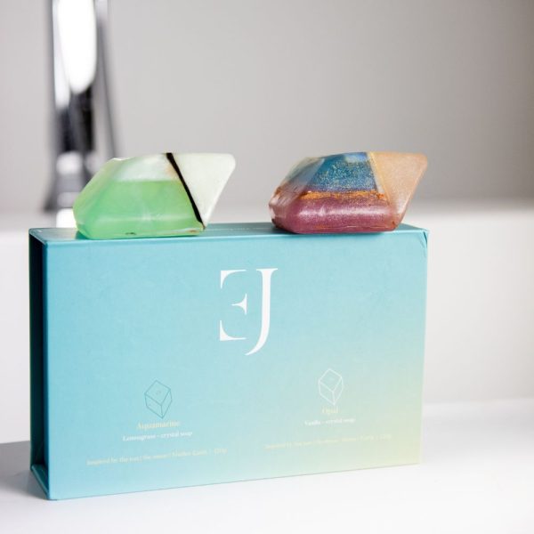 cadeau box kristalzepen Aquamarijn & Opaal