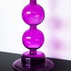 Glas kandelaar Small Bubbles - Diep paars