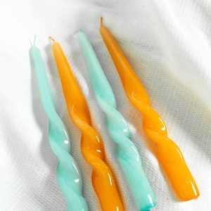 Twisterkaarsen - Oranje/Aqua